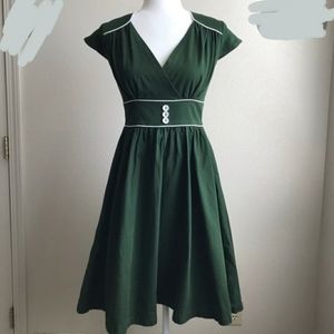 Lindy Bop Bottle Green Polly Swing Dress